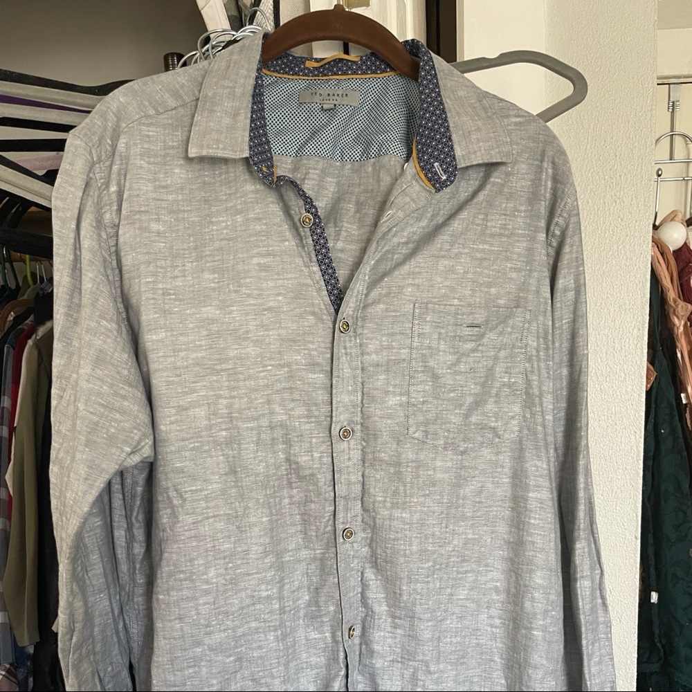 Ted baker cotton mens button up size 5